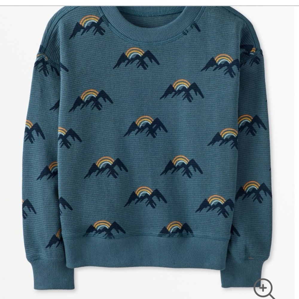 Hanna Andersson NWT 110cm-5 us boy mount rainbow waffle crewneck top